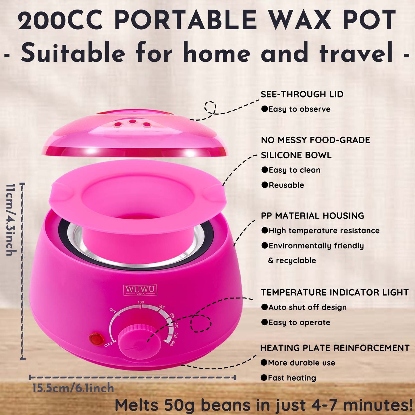 Waxing Kit WUWUVISTA 23 Items Hair Removal
