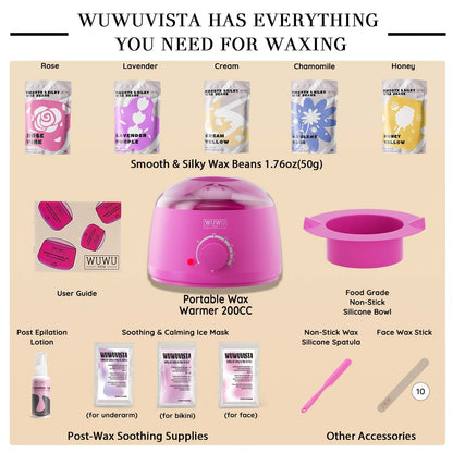 Waxing Kit WUWUVISTA 23 Items Hair Removal